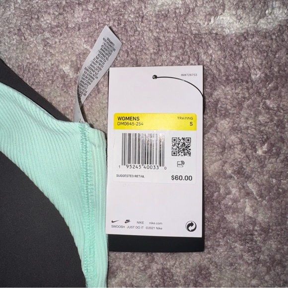 Nike Women's S Yoga Indy Light-support Lightly Lined Ribbed Mint Grey Sports Bra - Picture 4 of 7